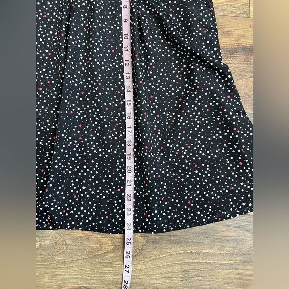 Lane Bryant black polka dot pleated skirt size 16 artsy quirky business casual - Picture 7 of 9